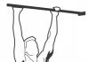 Hanging leg raises on the horizontal bar
